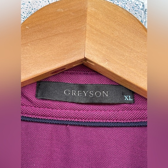 Greyson Omaha Stretch Long Sleeve Golf Polo Shirt Men’s XL Purple - Picture 4 of 10